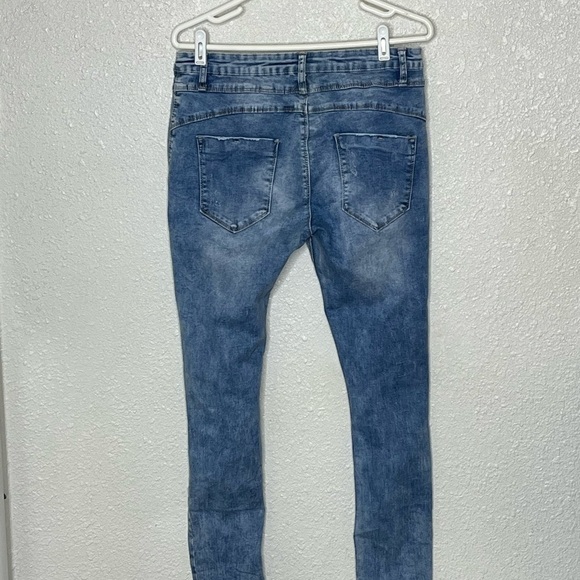 Laulia Denim Makers Distressed Button Down Jeans Sz XL - Picture 5 of 7